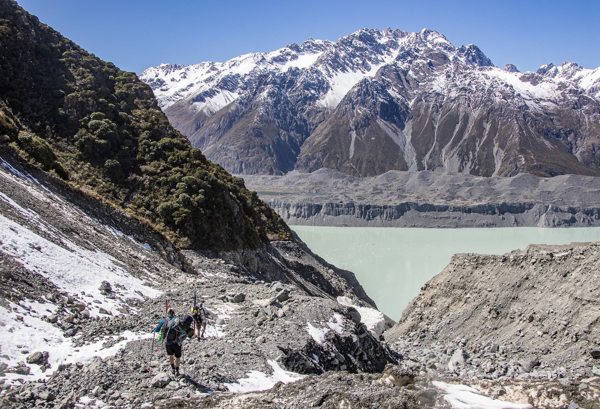 The Husky Stream washout — what was once a 5-minute walk is now an hour detour. Photo: Kit Pascoe