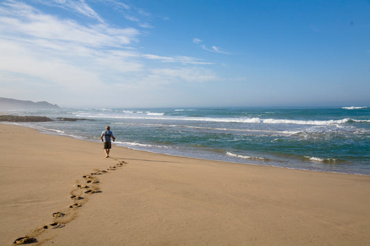 Opening image: Yvon with a quick cast between surfs on an empty stretch of Victorian coastline. Photo Tim Davis
