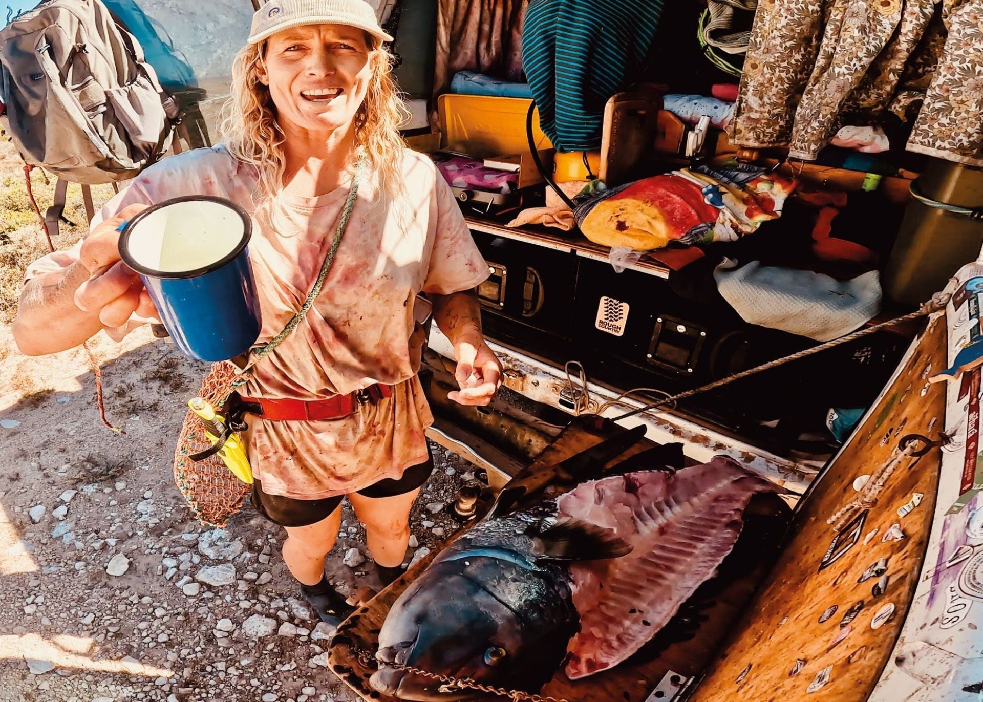 Opening image: Tahlija Redgard lives out of her troopy, following the seasons for fish and surf. It’s a simple life that keeps her connected to her saltwater upbringing. Photo Charlotte Martin