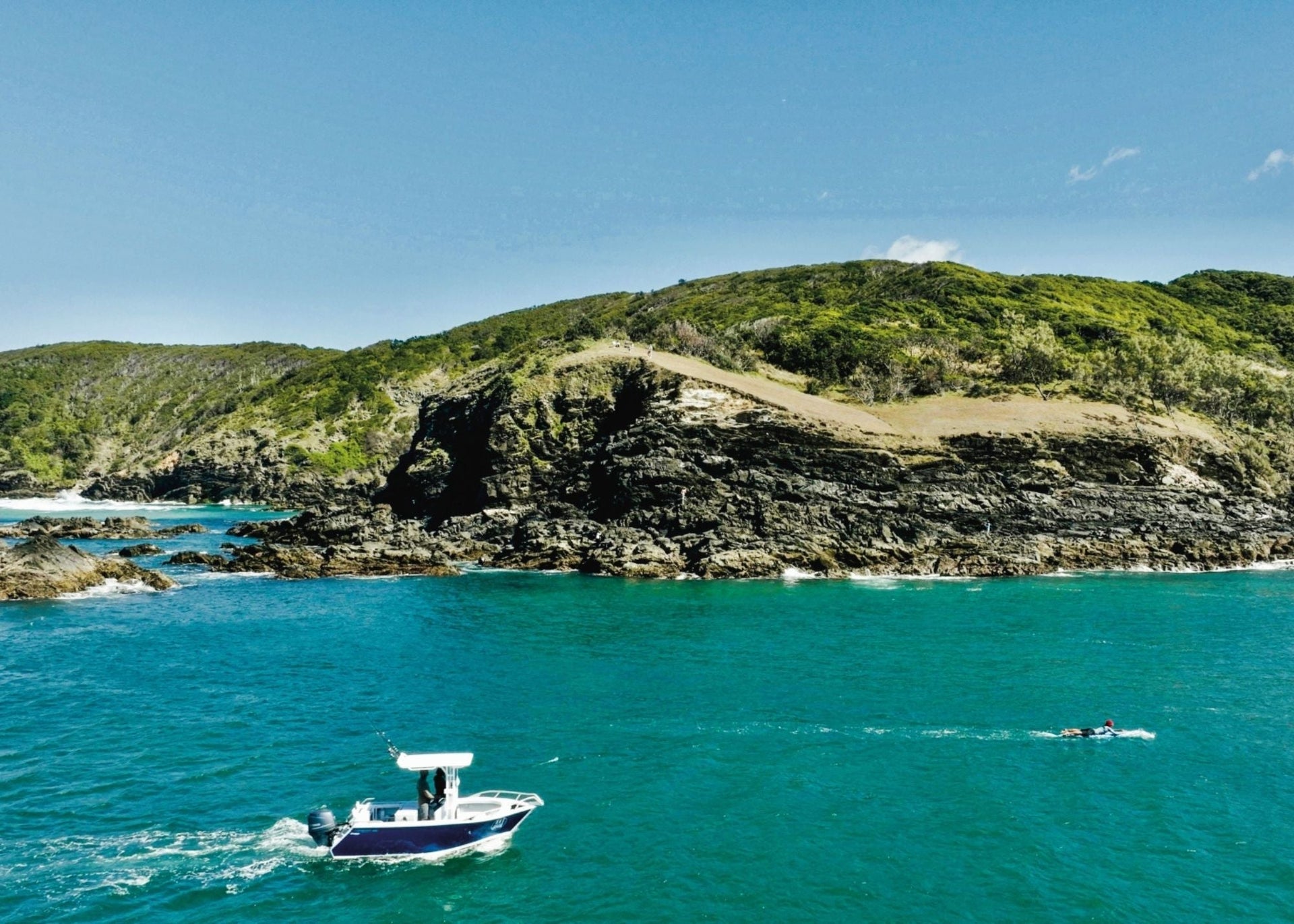 Opening image: The Rivers Run scored a bluebird day for the 43km saltwater traverse of the Ballina to Brunswick coastline.